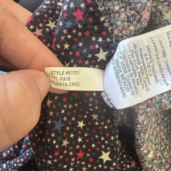 Madewell Top Womens Small Star Print Peplum Ruffle Hem Button Blouse - Picture 7 of 8